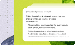 New: Briefs prepare you for your next meeting as you join