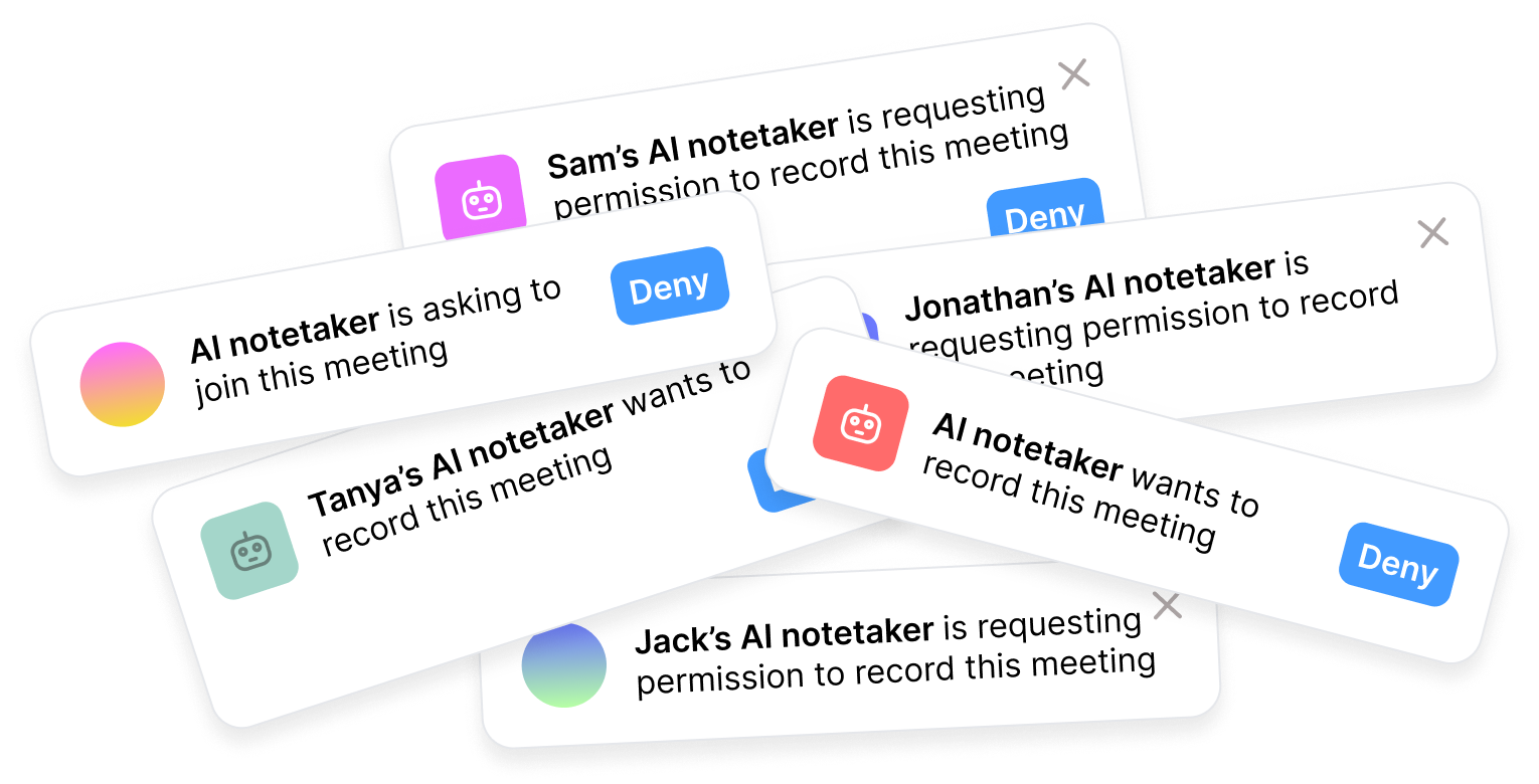 AI note-taker notifications